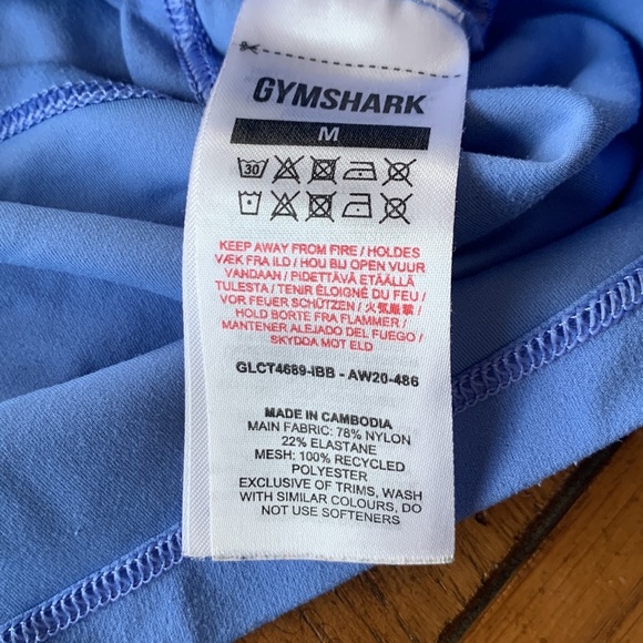Gymshark x Whitney Simmons Long Sleeve Crop Top Intense Beautiful Blue Medium - Picture 3 of 14